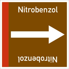 Rohrleitungskennzeichnung viereckig Nitrobenzol · Aufkleber | stark haftend