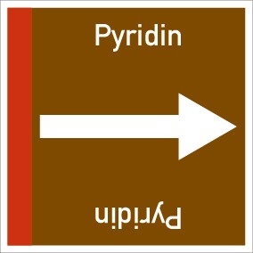 Rohrleitungskennzeichnung viereckig Pyridin · Aufkleber