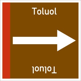 Rohrleitungskennzeichnung viereckig Toluol · ALU-SCHILD