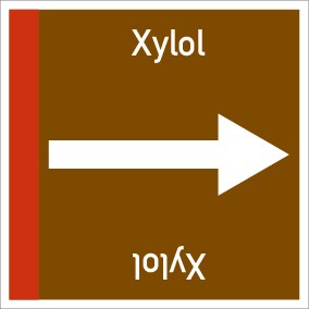 Rohrleitungskennzeichnung viereckig Xylol · Aufkleber | stark haftend