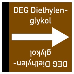 Schild Rohrleitungskennzeichnung viereckig DEG Diethylenglykol · selbstklebend