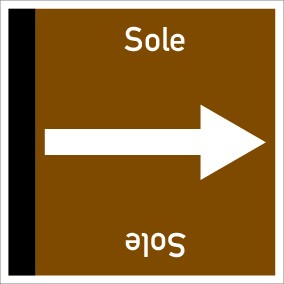 Rohrleitungskennzeichnung viereckig Sole · ALU-SCHILD