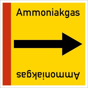 Rohrleitungskennzeichnung viereckig Ammoniakgas · Aufkleber | stark haftend
