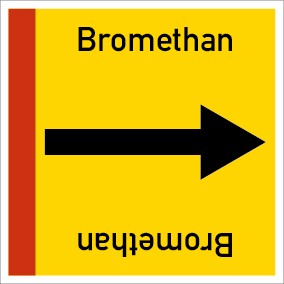 Rohrleitungskennzeichnung viereckig Bromethan · MAGNETSCHILD