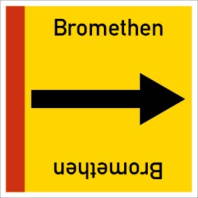 Rohrleitungskennzeichnung viereckig Bromethen · MAGNETSCHILD