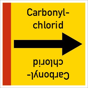 Rohrleitungskennzeichnung viereckig Carbonylchlorid · Aufkleber