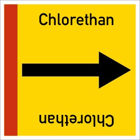 Rohrleitungskennzeichnung viereckig Chlorethan · Aufkleber | stark haftend