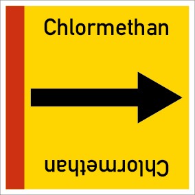 Rohrleitungskennzeichnung viereckig Chlormethan · Aufkleber
