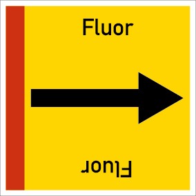 Rohrleitungskennzeichnung viereckig Fluor · ALU-SCHILD