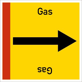 Schild Rohrleitungskennzeichnung viereckig Gas · selbstklebend