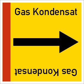 Rohrleitungskennzeichnung viereckig Gas Kondensat · ALU-SCHILD