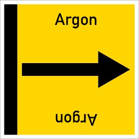 Rohrleitungskennzeichnung viereckig Argon · MAGNETSCHILD