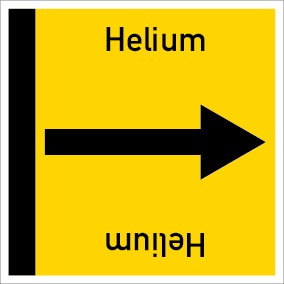 Rohrleitungskennzeichnung viereckig Helium · Aufkleber | stark haftend