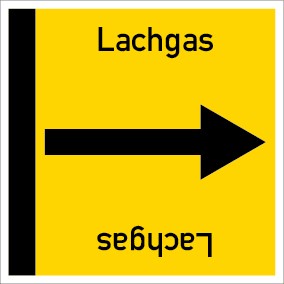 Rohrleitungskennzeichnung viereckig Lachgas · ALU-SCHILD