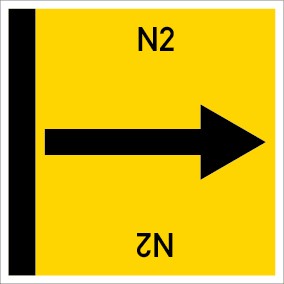 Rohrleitungskennzeichnung viereckig N2 · ALU-SCHILD