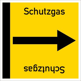 Rohrleitungskennzeichnung viereckig Schutzgas · ALU-SCHILD