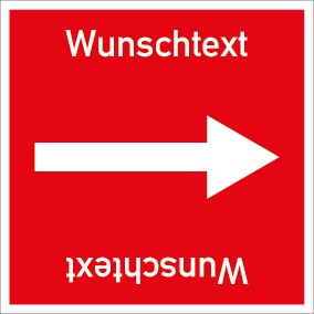 Rohrleitungskennzeichnung viereckig Wunschtext · ALU-SCHILD