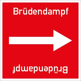Rohrleitungskennzeichnung viereckig Brüdendampf · MAGNETSCHILD