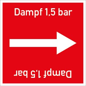 Rohrleitungskennzeichnung viereckig Dampf 1,5 bar · MAGNETSCHILD