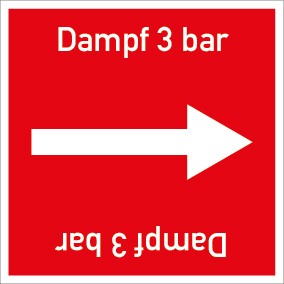 Rohrleitungskennzeichnung viereckig Dampf 3 bar · MAGNETSCHILD