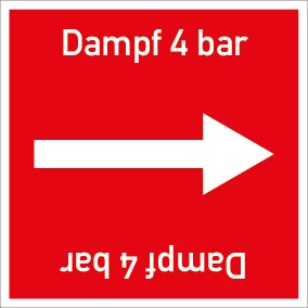 Rohrleitungskennzeichnung viereckig Dampf 4 bar · MAGNETSCHILD