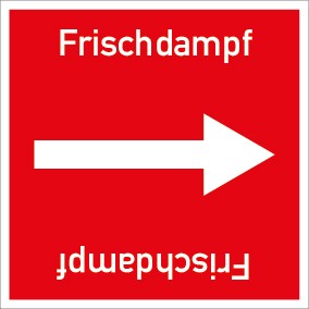 Rohrleitungskennzeichnung viereckig Frischdampf · ALU-SCHILD