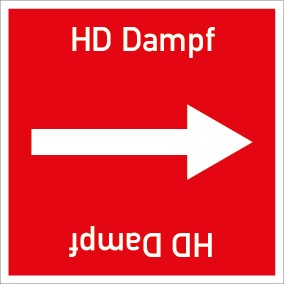 Rohrleitungskennzeichnung viereckig HD Dampf · Aufkleber