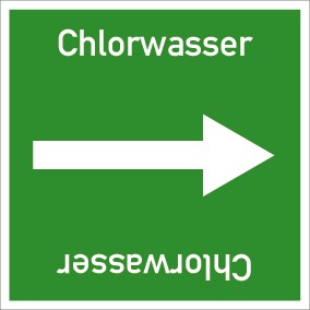 Rohrleitungskennzeichnung viereckig Chlorwasser · MAGNETSCHILD
