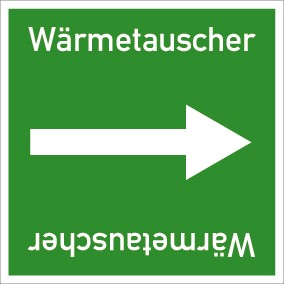 Rohrleitungskennzeichnung viereckig Wärmetauscher · ALU-SCHILD