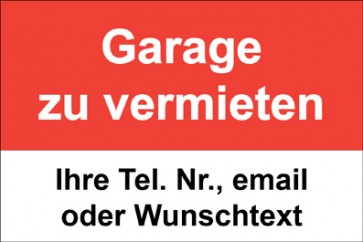 Magnetschild "Garage zu vermieten"  (Magnetfolie)