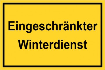 Schild Eingeschränkter Winterdienst | gelb