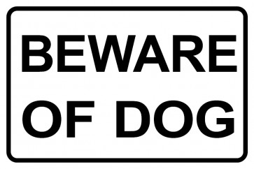 Aufkleber Beware of Dog · weiß | stark haftend