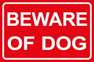 Aufkleber Beware of Dog · rot | stark haftend
