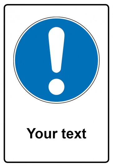 Schild Gebotzeichen Piktogramm & Text englisch · Your text | selbstklebend (Gebotsschild)