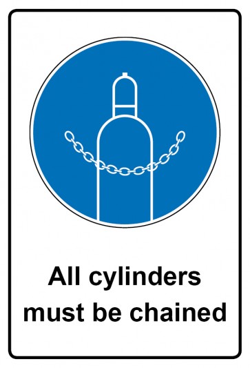 Magnetschild Gebotszeichen Piktogramm & Text englisch · All cylinders must be chained (Gebotsschild magnetisch · Magnetfolie)