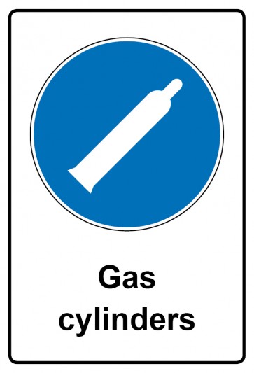 Aufkleber Gebotszeichen Piktogramm & Text englisch · Gas cylinders (Gebotsaufkleber)