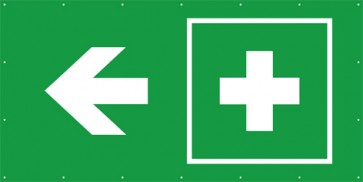 Rettungszeichen Banner · Plane Erste Hilfe, Kreuz links