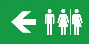Rettungszeichen Banner · Plane WC Mann | Frau | Transgender links
