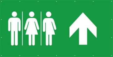 Rettungszeichen Banner · Plane WC Mann | Frau | Transgender geradeaus