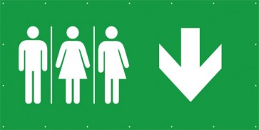 Rettungszeichen Banner · Plane WC Mann | Frau | Transgender hier