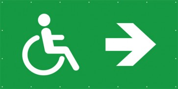 Rettungszeichen Banner · Plane WC behindertengerecht rechts