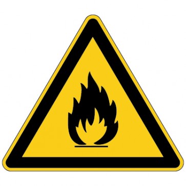 Aufkleber Warnung vor feuergefährlichen Stoffen