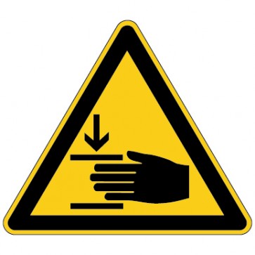 Warnschild Warnung vor Handverletzungen