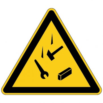 Warnschild Warnung vor herabfallenden Gegenständen