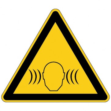 Warnschild Warnung vor lauter Umgebung - hohem Schalldruckpegel
