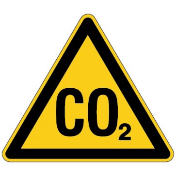 Aufkleber Warnung vor CO2 - Erstickungsgefahr