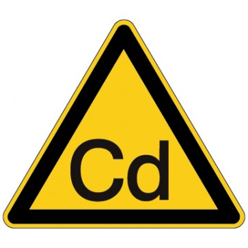 Aufkleber Warnung vor Cadmium - Schwermetalle