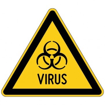 Warnschild Warnung vor Virus