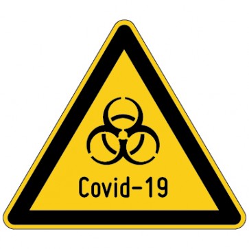 Warnschild Warnung vor Covid-19