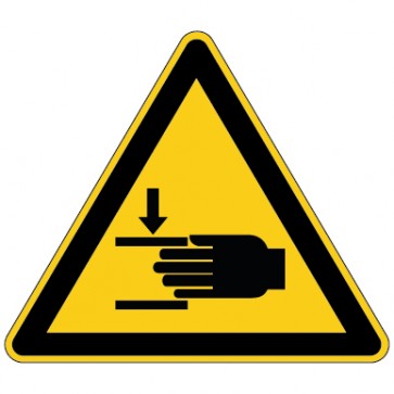 Aufkleber Warnung vor Handverletzungen - neu | stark haftend
